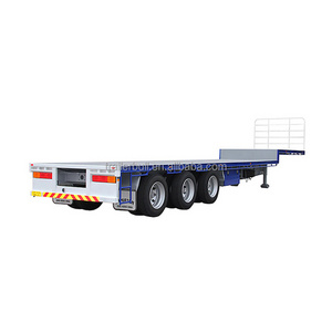 16m Double Deck Flatbed Truck Semi Trailer for General Cargos and pipes Transport