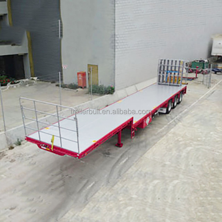 16m Double Deck Flatbed Truck Semi Trailer for General Cargos and pipes Transport