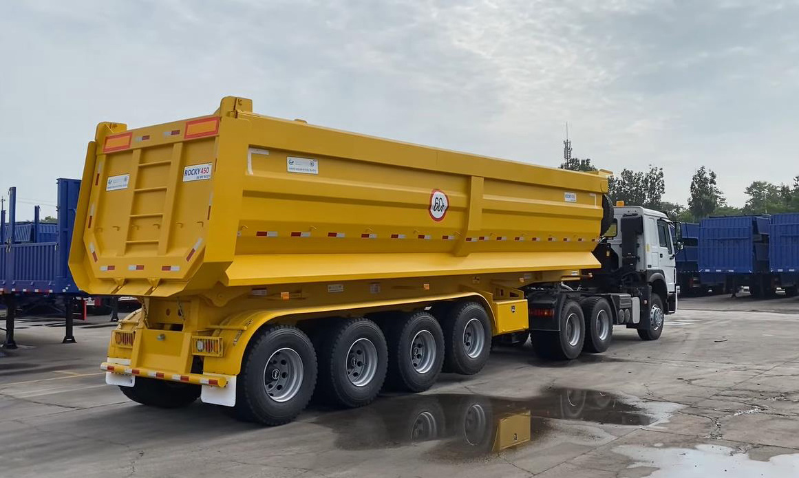 Made in China rear dump semi-trailer for sale rear dump semi trailer tipping trailer with high quality