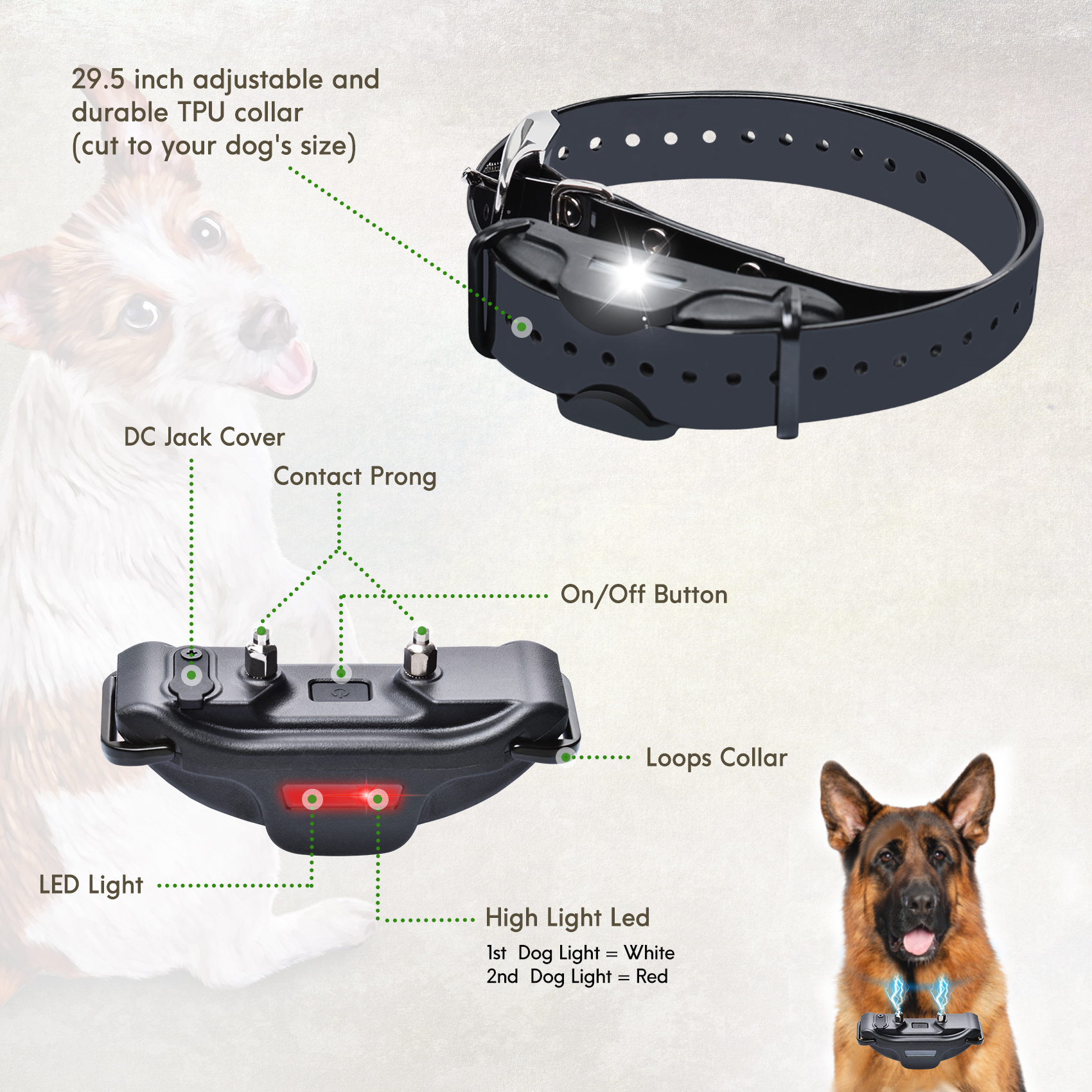 pet Supplier 99 shock levels adjusted 6500ft Waterproof Electric Static Shock Slave Dog Pet Training Collar With Remote