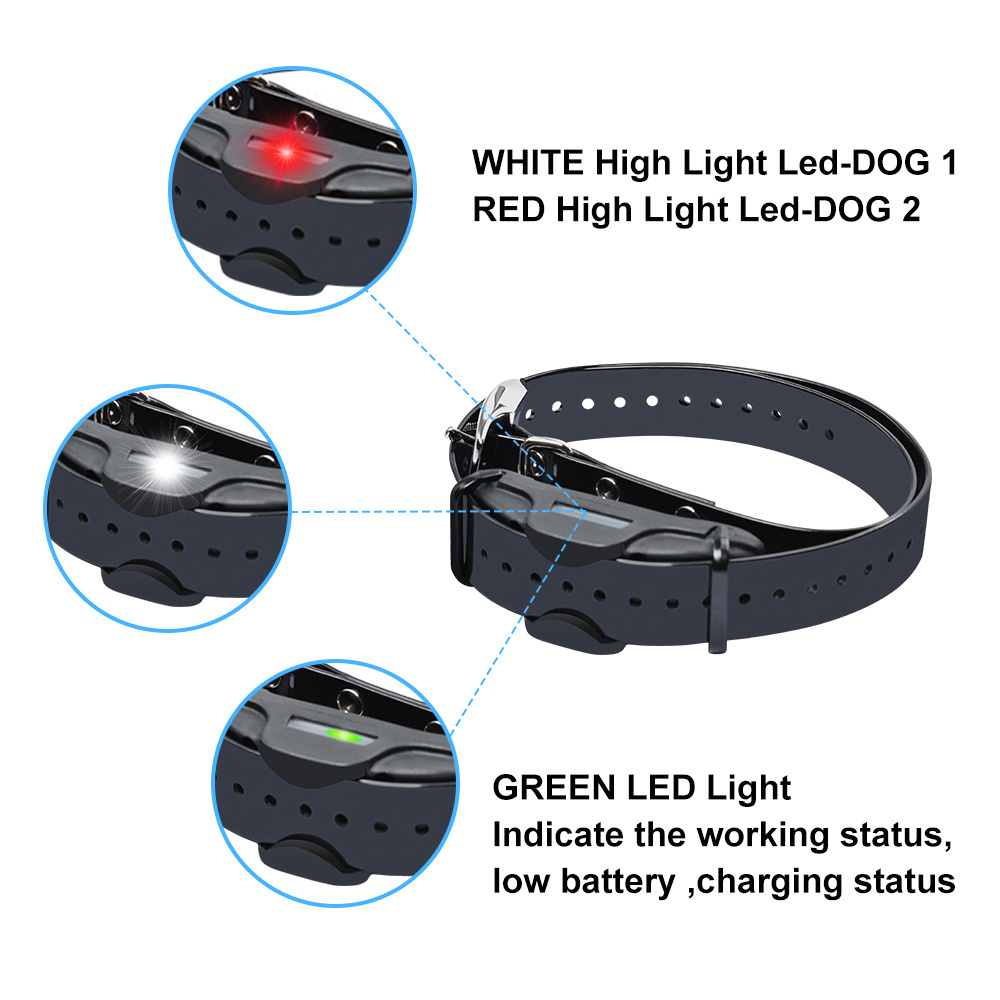 1.25 Mile Remote Dog Training Collar with Vibrate, Tone, and Lights Safe Static Shock Collar for Pet Agility Training Equipment