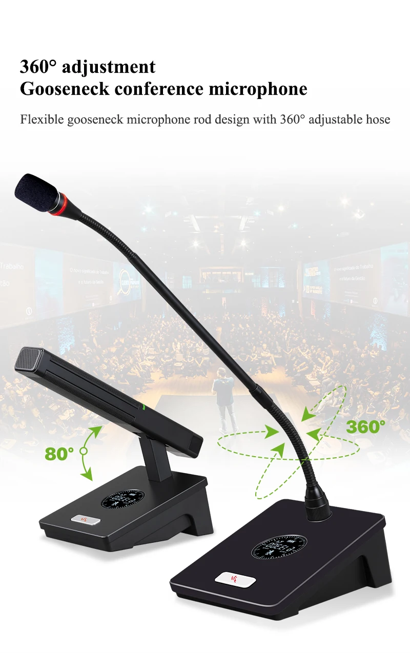 Trais High End 4 Channels Desktop Microphone Meeting Room Gooseneck Wireless Conference Microphone