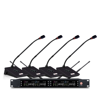 Trais High End 4 Channels Desktop Microphone Meeting Room Gooseneck Wireless Conference Microphone