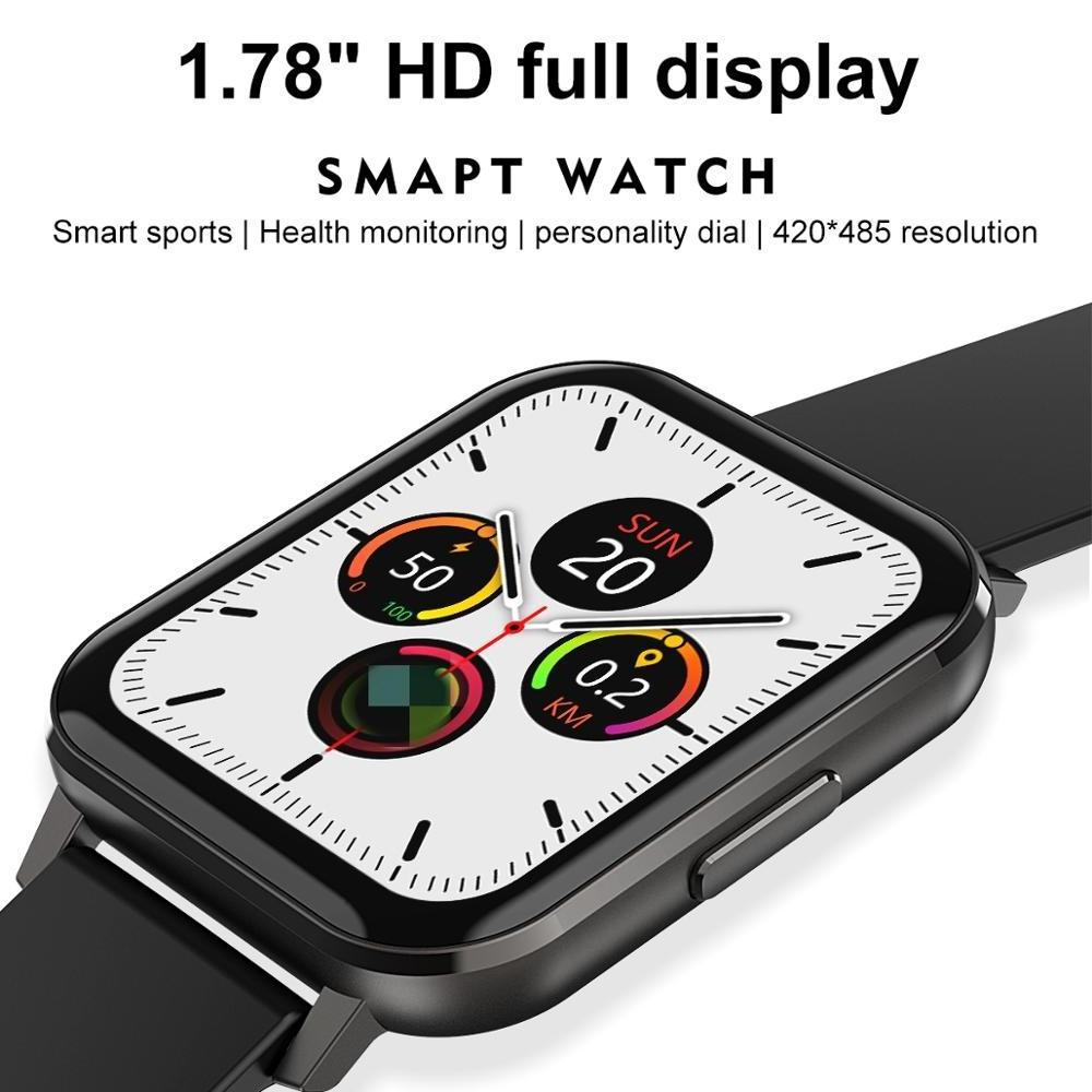 DTX Smart Watch 1.78 inch HD Screen IP68 Waterproof Heart Rate Monitor Fitness Tracker Sport Band for Android iPhone