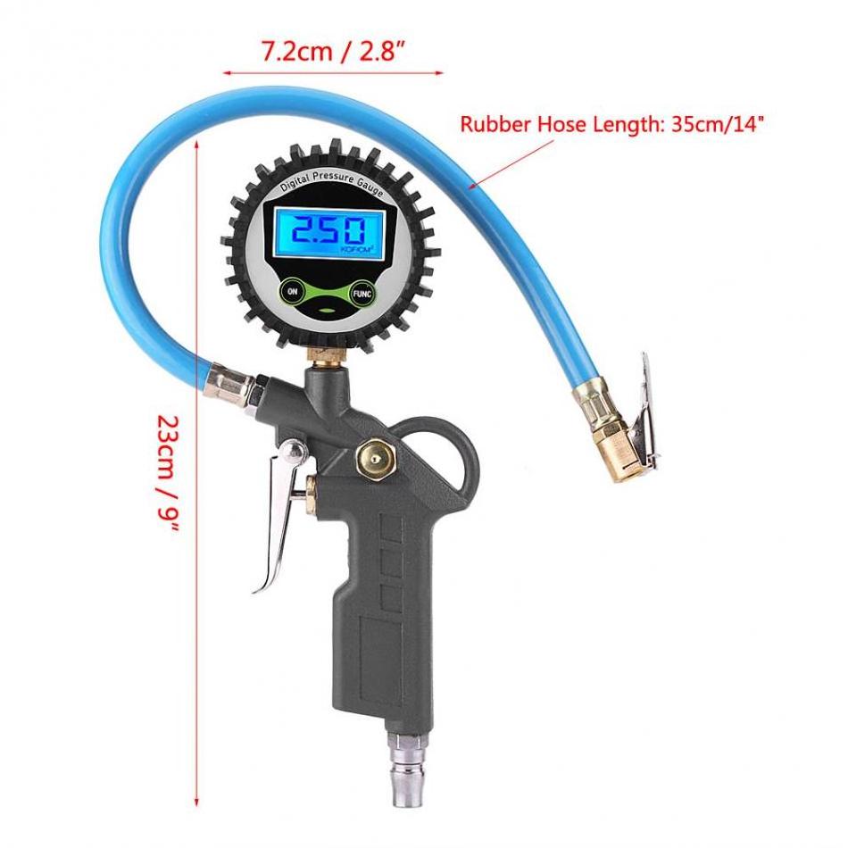 0-220psi 0-16bar Digital Manometer Tire Tester Meter Tire inflator pressure gauge