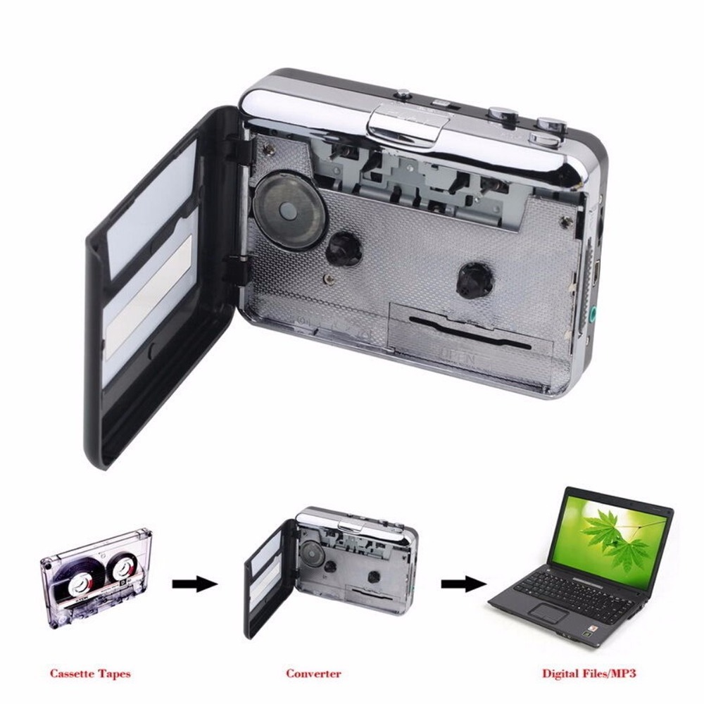 Cassette to MP3 Converter USB Cassette Capture Recorder Portable Radio Player Tape to PC USB