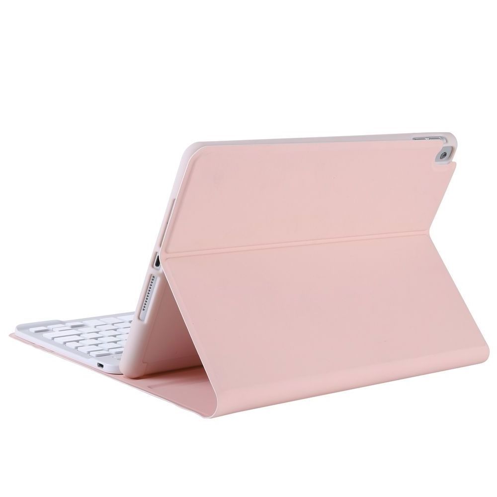 Blue-tooth Keyboard T102B Candy Color Ultra Thin Detachable ABS  PU Leather Stand Keyboard Cover Case with Pen Slot for iPad