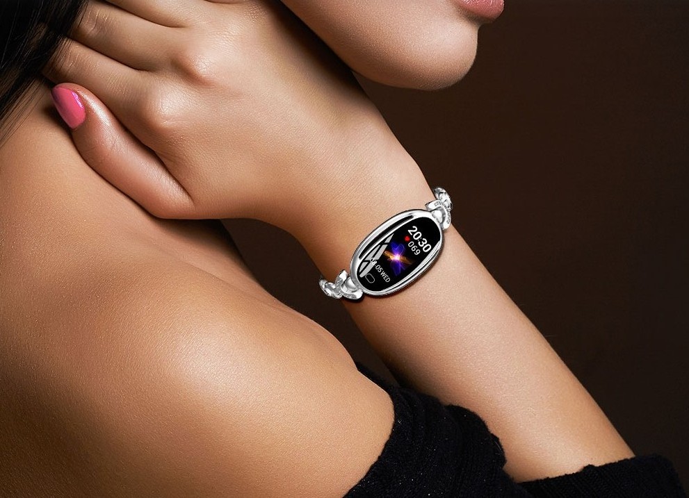 2019 Fashion Luxurious Metal Wristband  E68 Heart Rate Blood Pressure Monitor Smart Bracelet Watch for Women