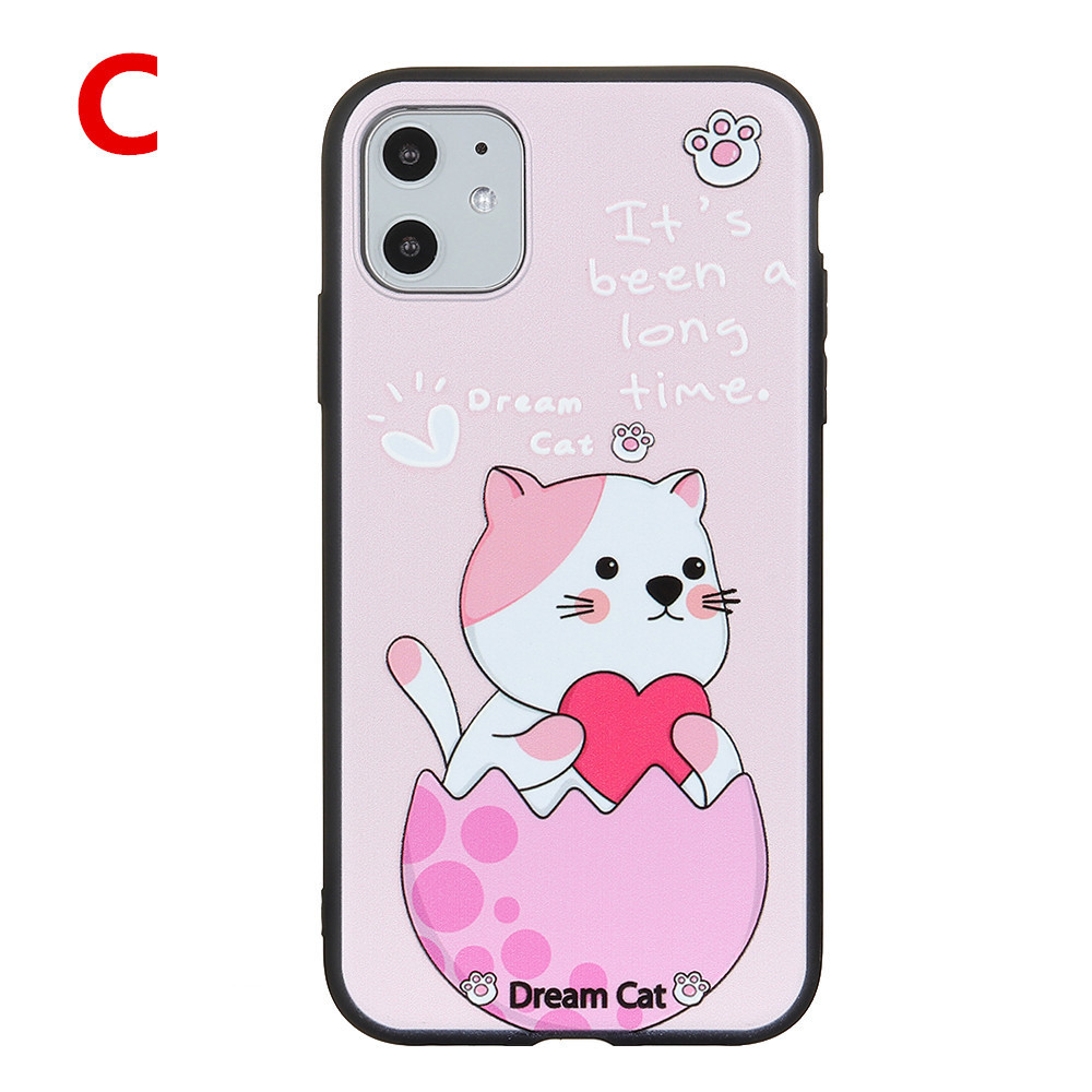 Cute Cartoon Pattern Phone Case for iPhone 11, Following Its Dream Cat Phone Cover