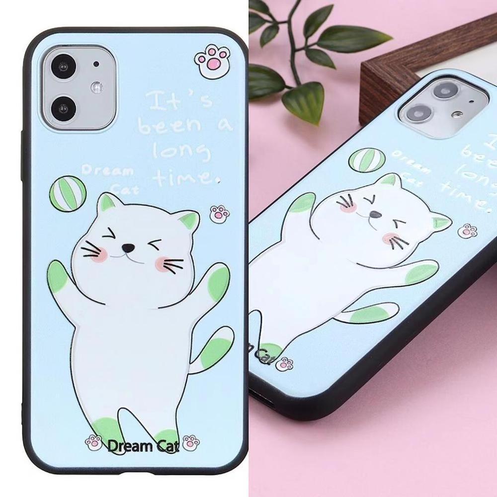 Cute Cartoon Pattern Phone Case for iPhone 11, Following Its Dream Cat Phone Cover