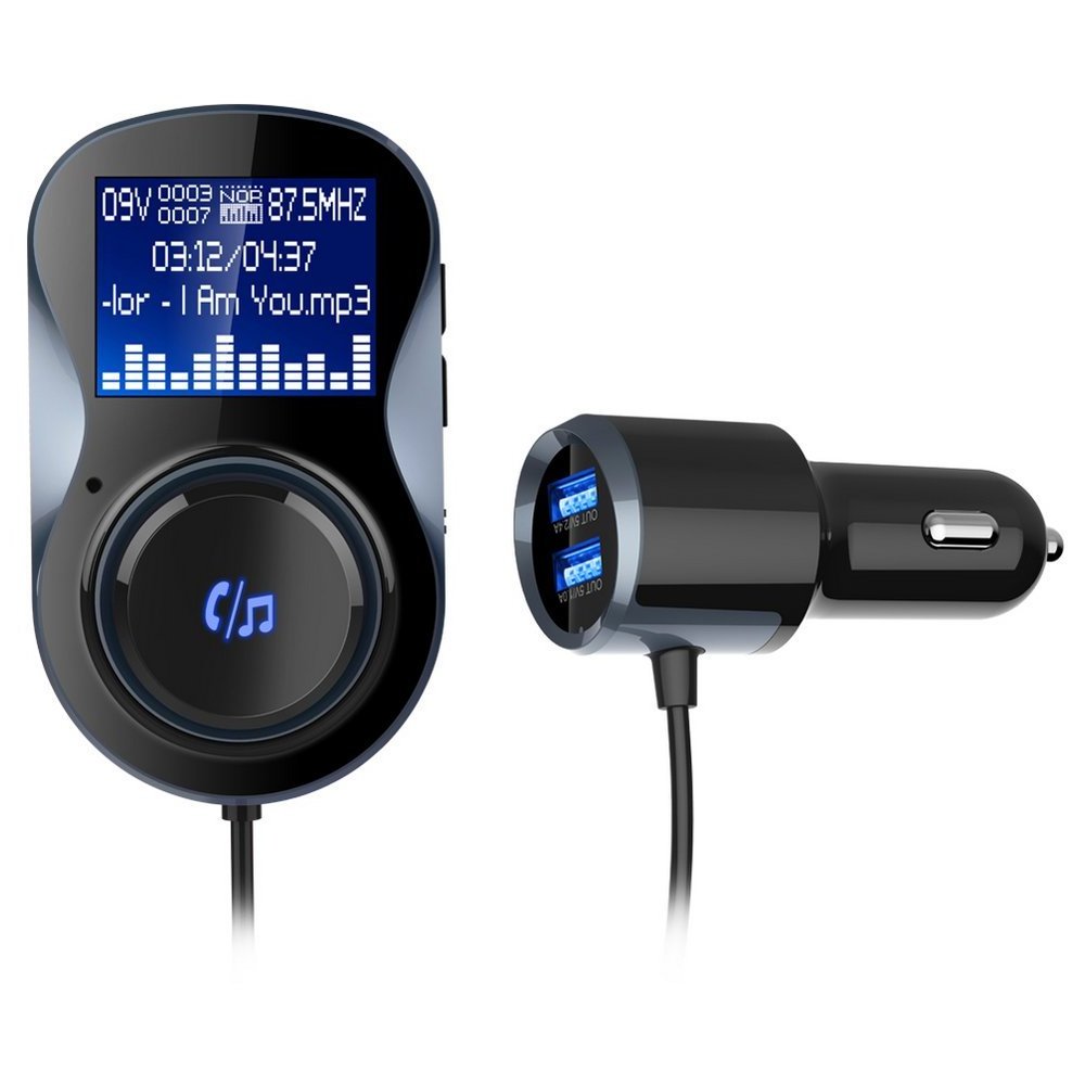 2 Ports USB Charger LCD Display Car Kit BT mp3 Player with fm Transmitter