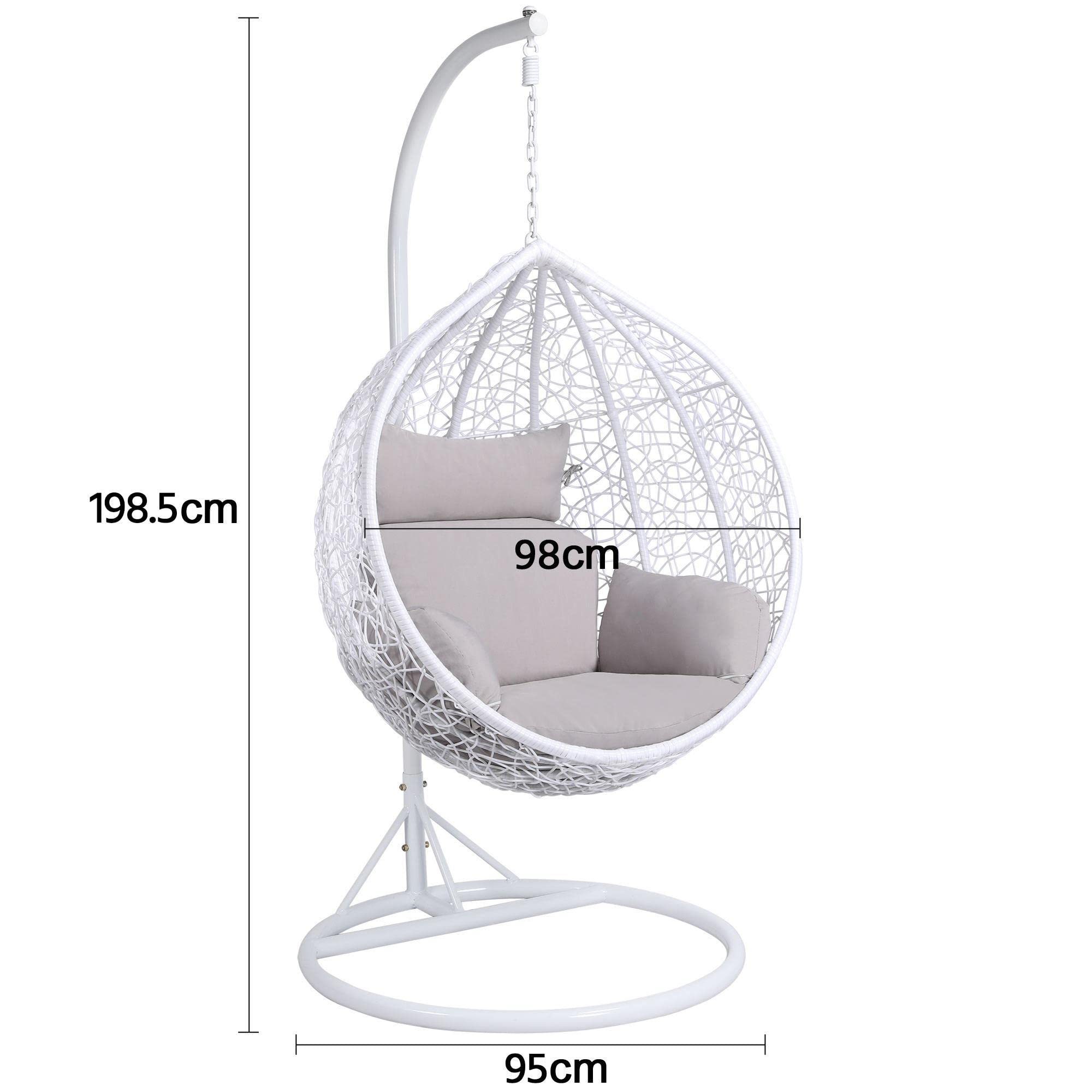 Outdoor Hanging Hammock Garden Egg Chair Patio Swing Chair with Stand Indoor Egg Chair with Cushion