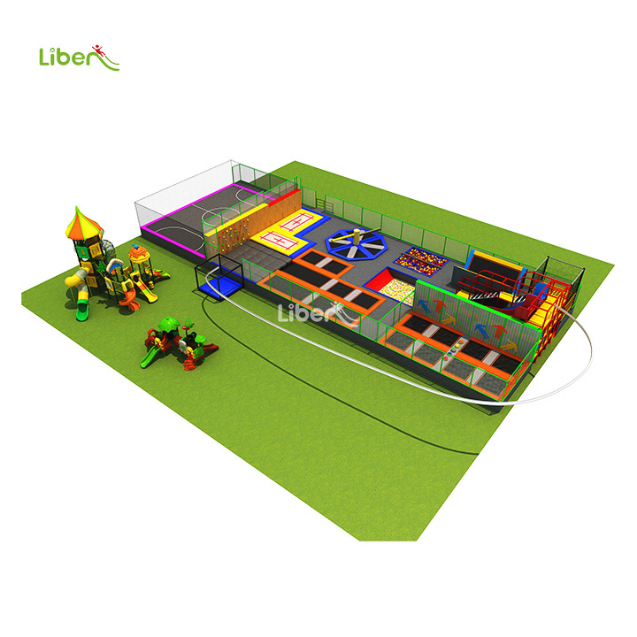 600sqm Liben Commercial Outdoor Kids Entertainment Center Outdoor Trampoline Park  Equipment  Soft Play Equipment  for Sale