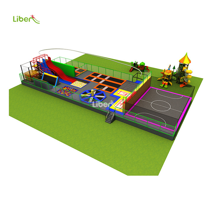 600sqm Liben Commercial Outdoor Kids Entertainment Center Outdoor Trampoline Park  Equipment  Soft Play Equipment  for Sale