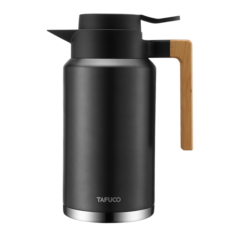 2.0L handle stainless steel vacuum thermal carafe coffee pot jug with tea strainer