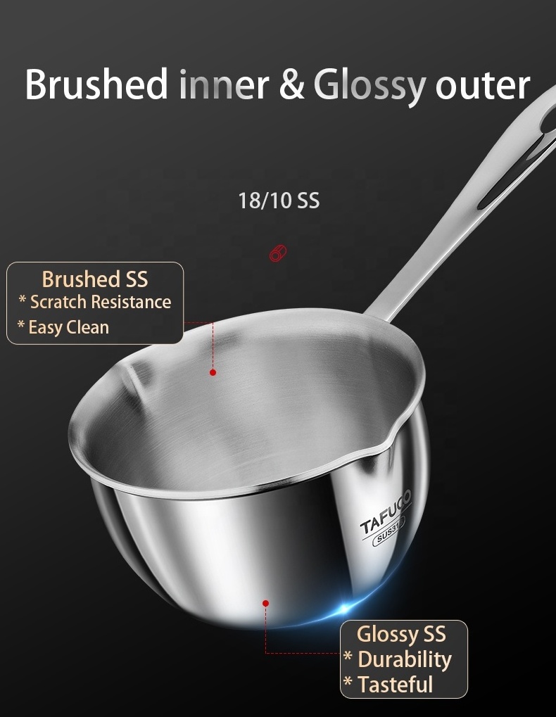 0.2 Quart Mini 316 Stainless Steel Pot For Melting Butter Chocolate Cream Sauce Milk Saucepan