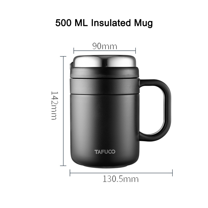 Tafuco 500 Ml Insulated Stainless Steel Vacuum Thermo Coffee Mug Cup With Strainer