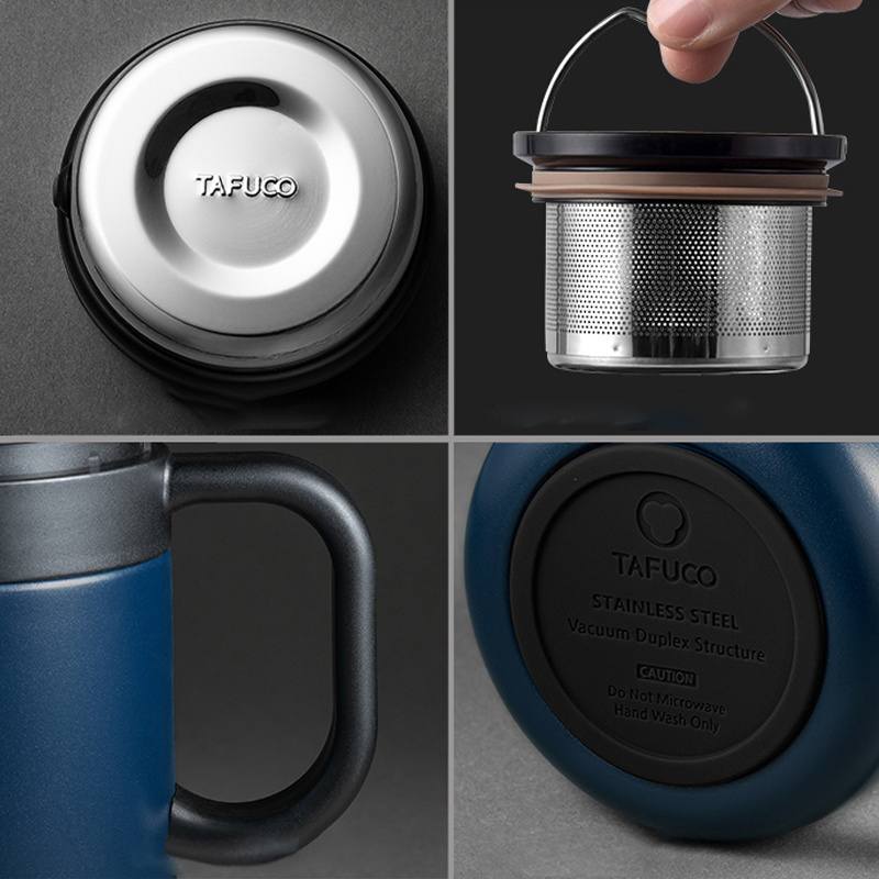 Tafuco 500 Ml Insulated Stainless Steel Vacuum Thermo Coffee Mug Cup With Strainer