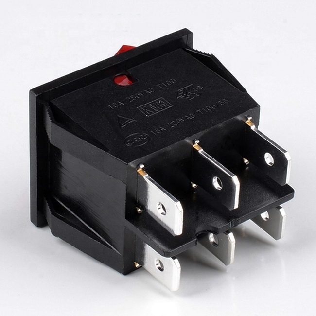 On On illuminated T125 30A 250V TR-019B KCD4 illuminated Rocker Switch DPDT 6 Pin Rocker Switch