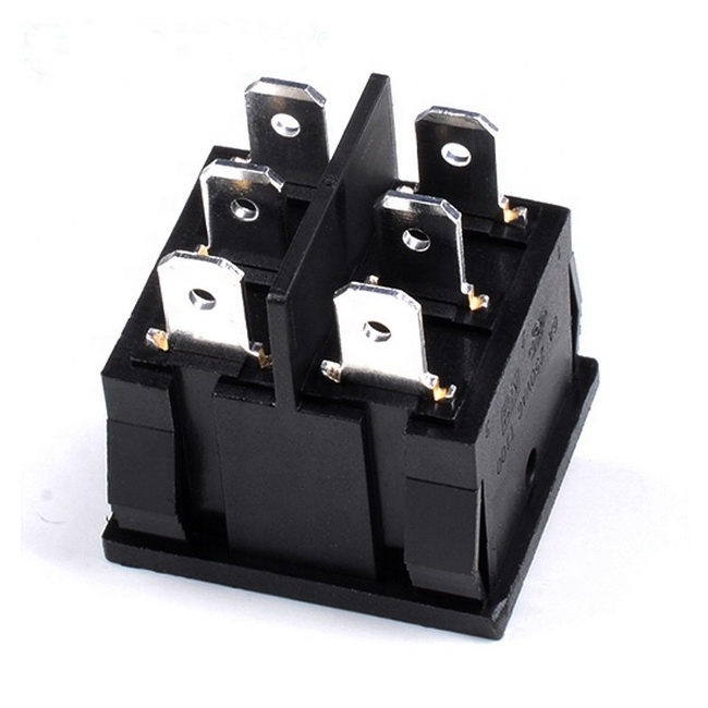 DPDT ON OFF ON 6PIN Single Pole Rocker Switch T125/55 With 220V 10A DPDT non illuminated 3 step rocker switch