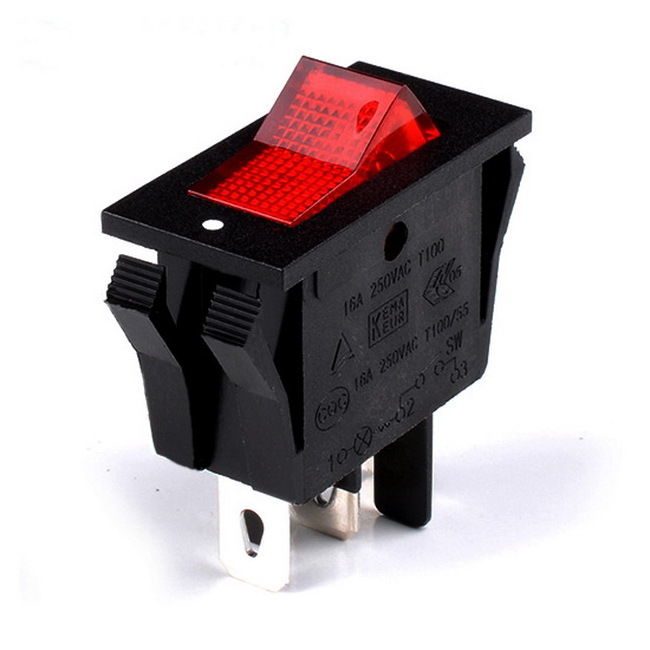 High quality Tranquer square head 3 pin on off boat switch Tr-012C KCD1 illuminated round SPST rocker switch