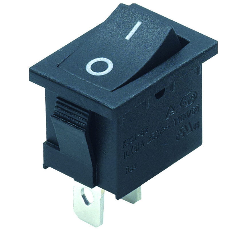 10A 250V SPST On Off 2 Pin Non-Illuminated Rocker Switch T125