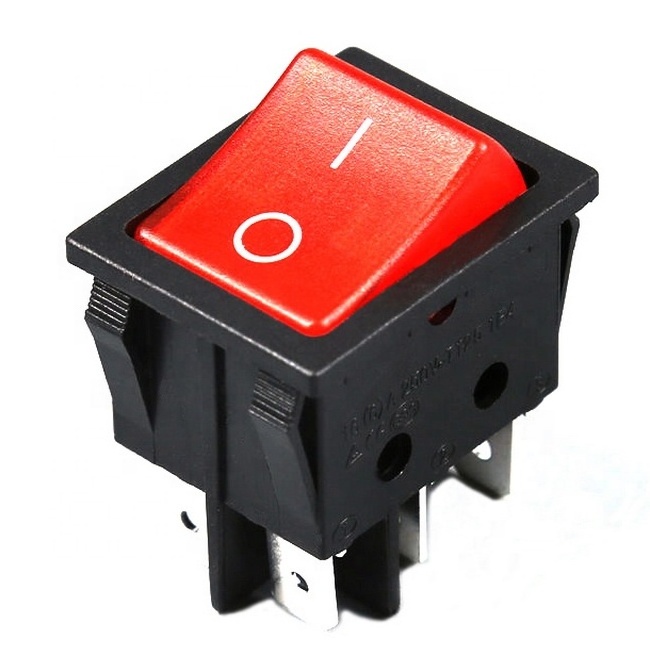 On On illuminated T125 30A 250V TR-019B KCD4 illuminated Rocker Switch DPDT 6 Pin Rocker Switch