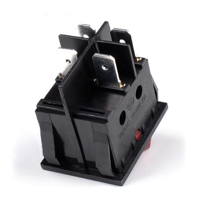 High quality T125 30A 250V TR-019B KCD4 illuminated Rocker Switch DPST 4 Pin Red/Green Lighted len Rocker Switch