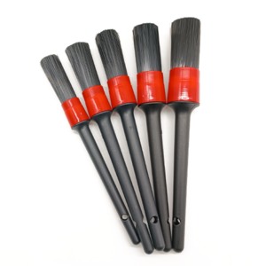 5 pcs car care detailing plastic handle soft boar bristle wheel brush detail brushes set for clean auto  hair car brush