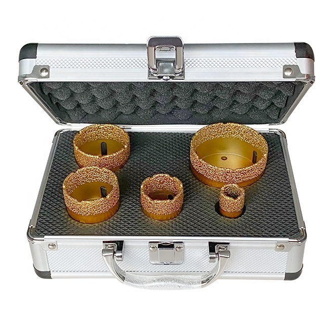 Wet or Dry Use Vacuum Brazed M14 Diamond Hole Saw Diamond Drill Bits Sets for Ceramic Granite