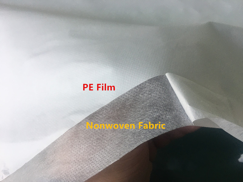 High quality 100% PP Soft white 63g Medical Pp Pe Film Laminated Non woven Fabric For Isolation Gown