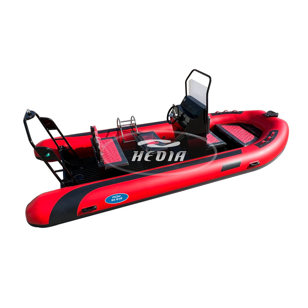 CE certificate 18 ft aluminum orca hypalon semi rigid inflatable rib boat 520 with centre console boat bench seat