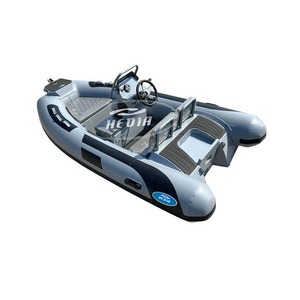 11ft deep v semi-rigid aluminum rib 4 person inflatable boat with motor