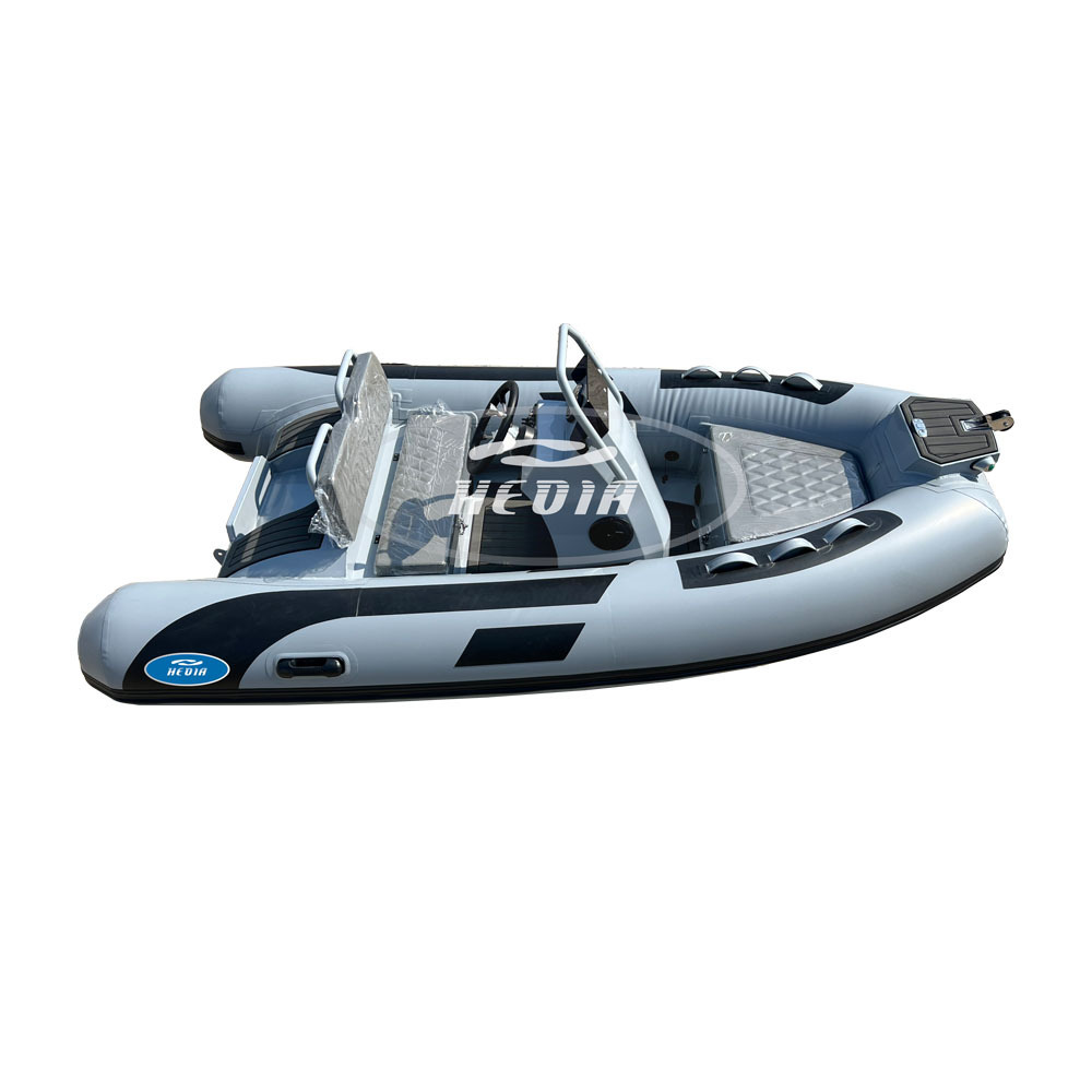 11ft deep v semi-rigid aluminum rib 4 person inflatable boat with motor