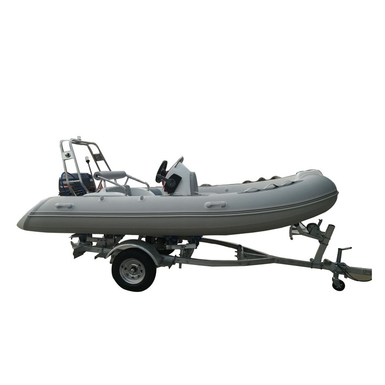 Family use small tender inflatable fiberglass hull rib 390 boat with outboard engine