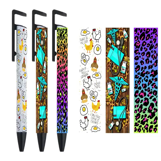 Custom Design Dtf Uv Cup Wrap Stickers Waterproof Uv Dtf Pen Wraps Tumble Decals Transfer Stickers For Pen