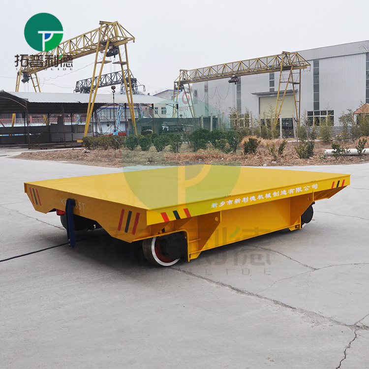 Warehouse motorized slab transfer trolley with remote control