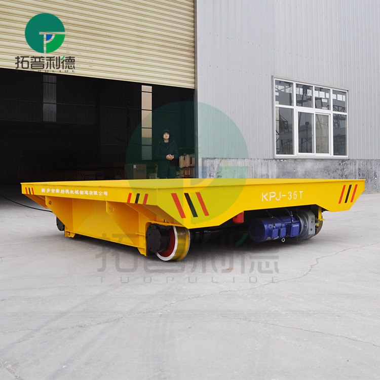 Warehouse motorized slab transfer trolley with remote control