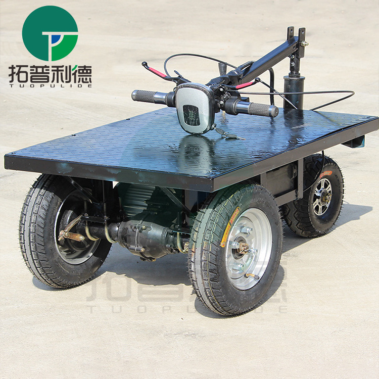 Electric warehouse fold mini trolley platform trailer dolly electric