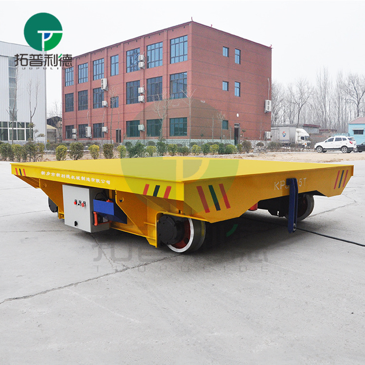 Warehouse motorized slab transfer trolley with remote control