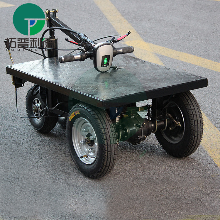 Electric warehouse fold mini trolley platform trailer dolly electric