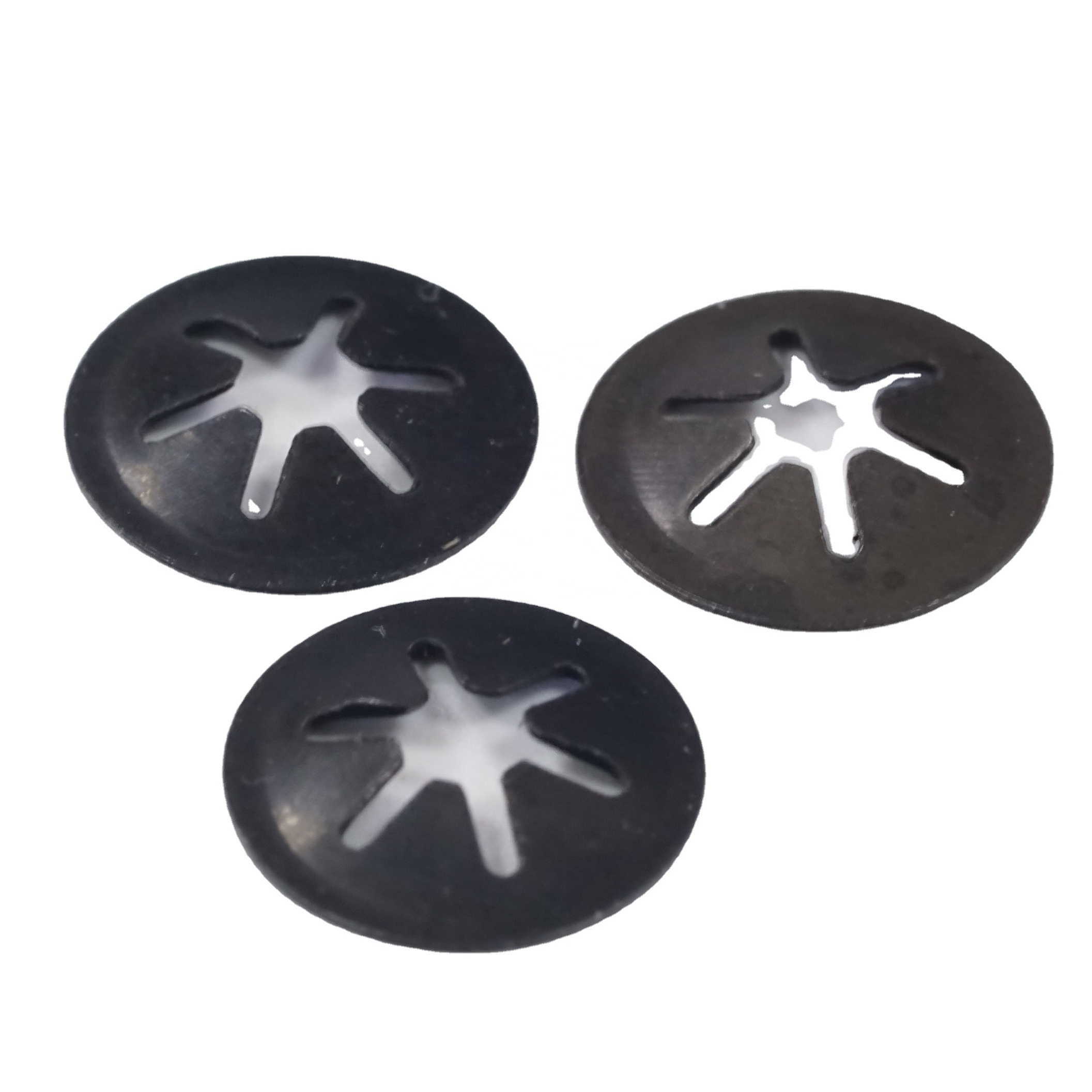 Black Oxide 65Mn Alloy Steel Star Lock Washers, M2.5 (up to M8)