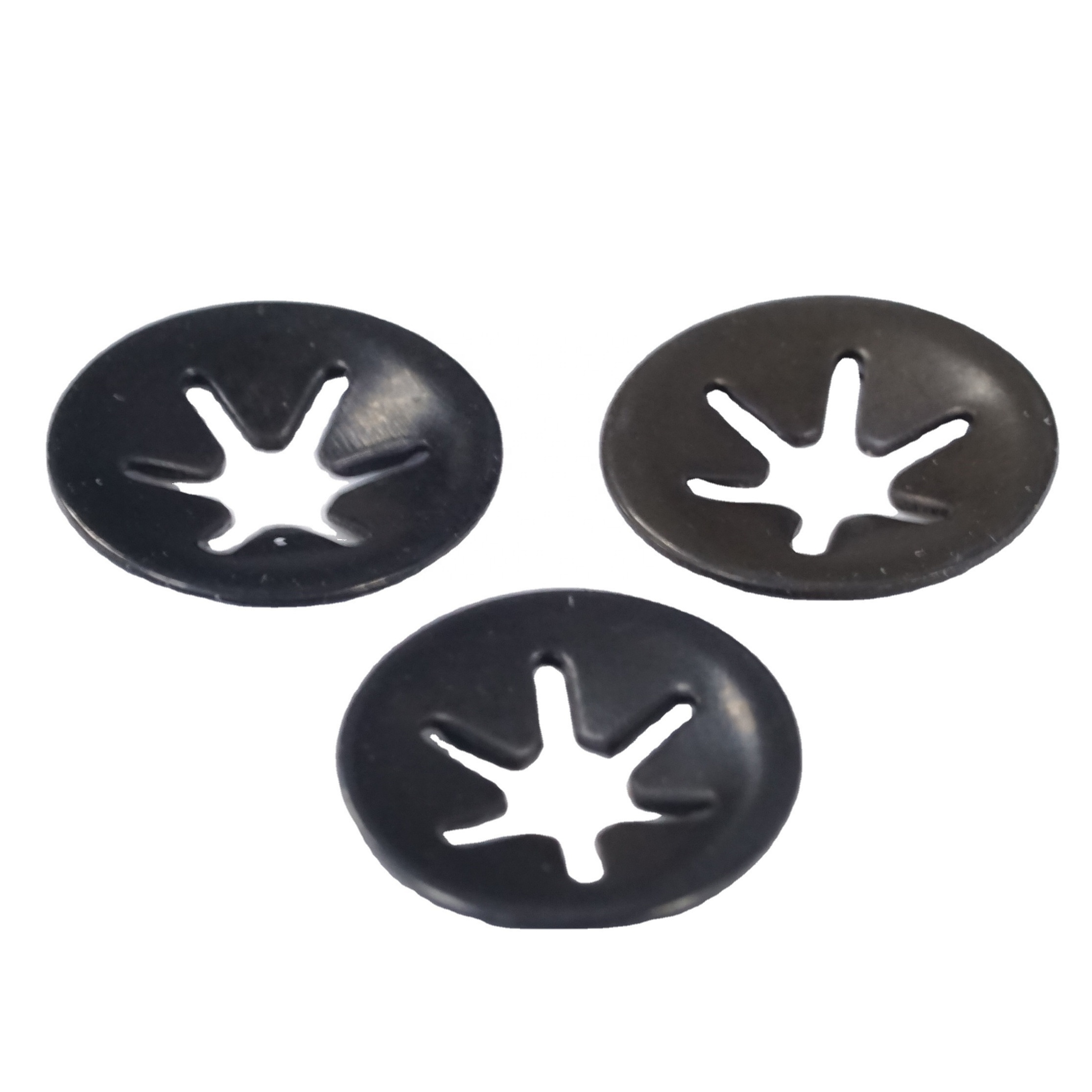 Black Oxide 65Mn Alloy Steel Star Lock Washers, M2.5 (up to M8)