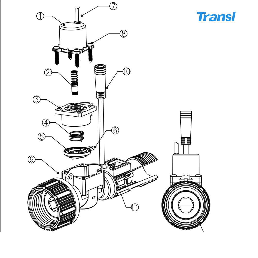 Transl G3/4 inch dc 6V 12V plastic wifi smart water valve controller water solenoid valve for garden irrigation