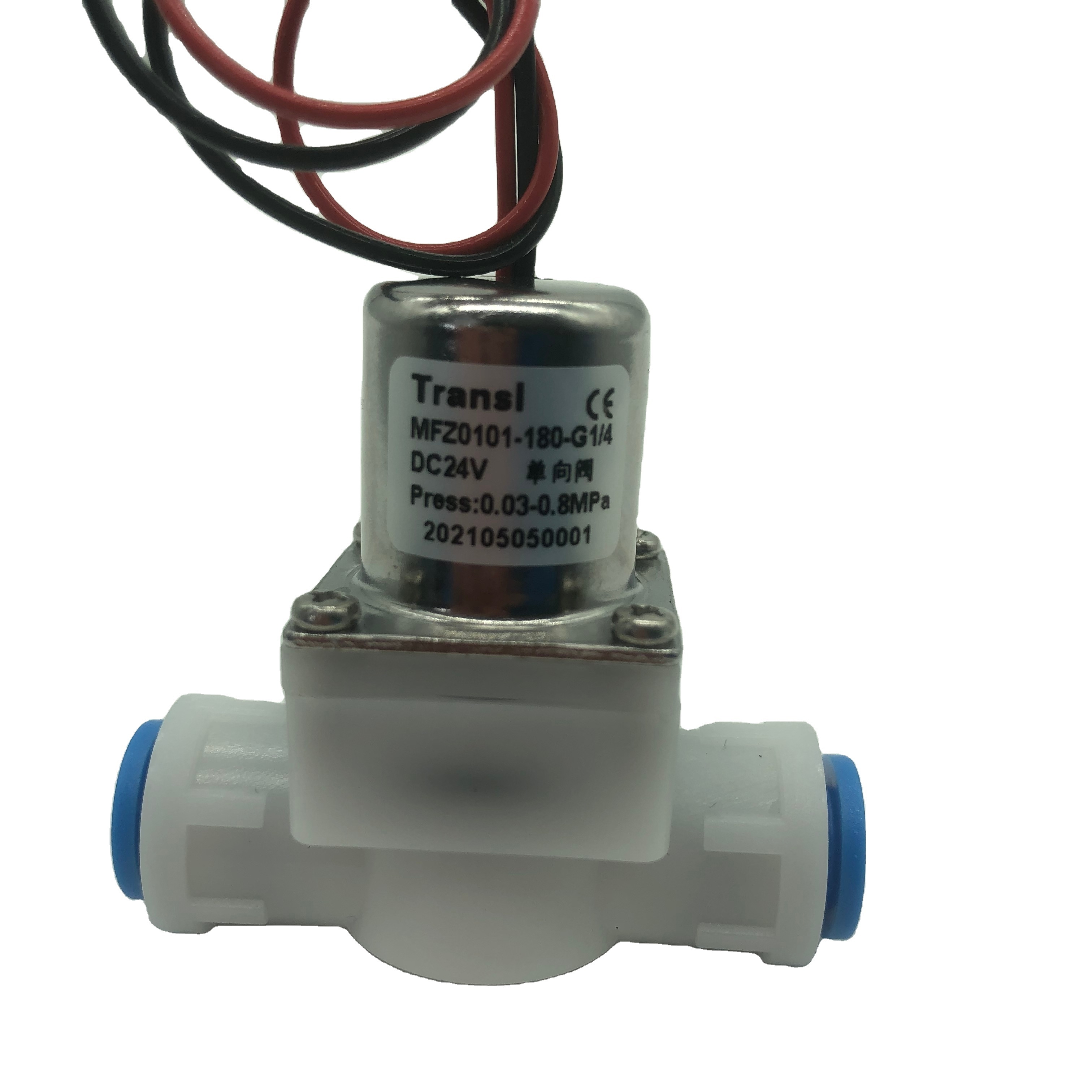 Transl MFZ0101M-180-02 6mm quickly connect low pressure plastic remote control solenoid valve for coffee or tea machine system