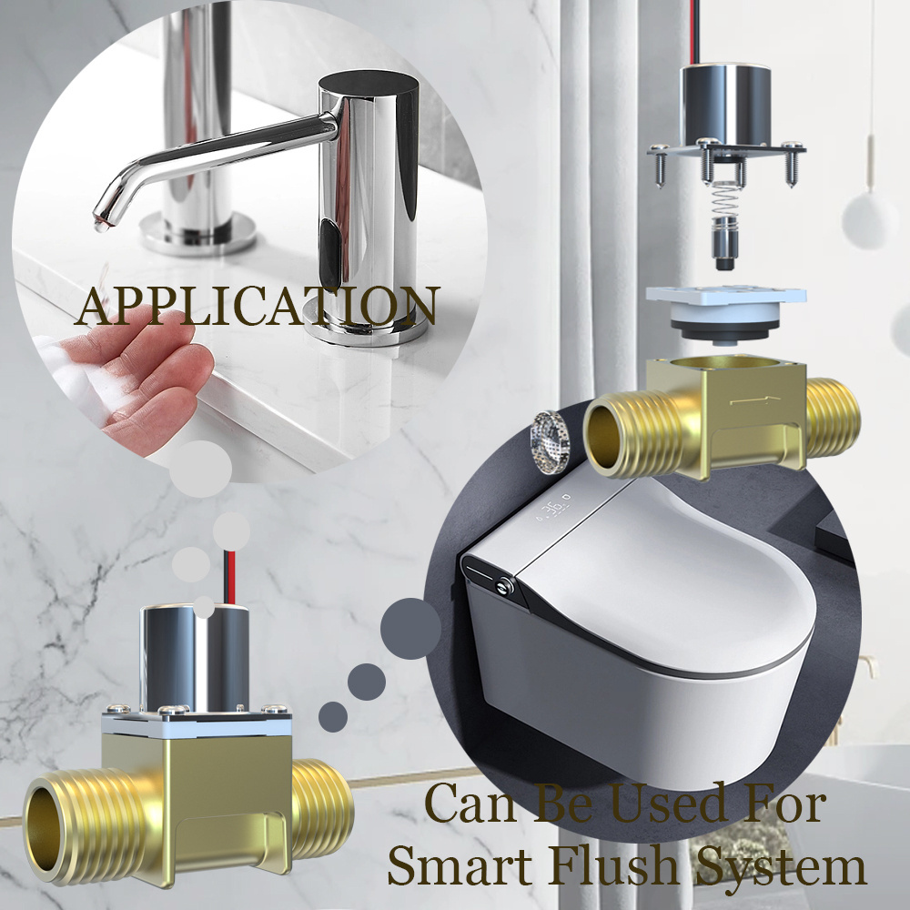 Pulse valve 3V 6V DC Battery G1/2 inch mini bistable brass water valve touchless faucet latching solenoid valve