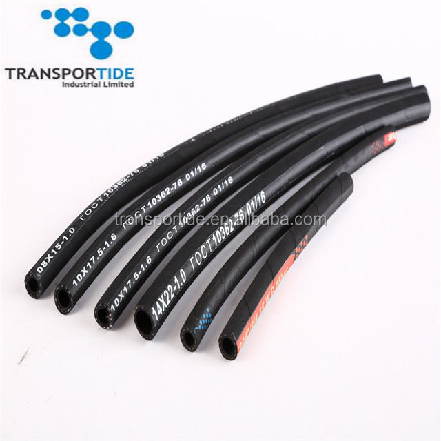 SAE100 Fiber Reinforced Hydraulic Industrial Rubber Hose R6