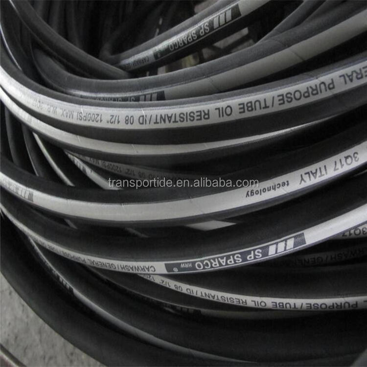 SAE100 Fiber Reinforced Hydraulic Industrial Rubber Hose R6