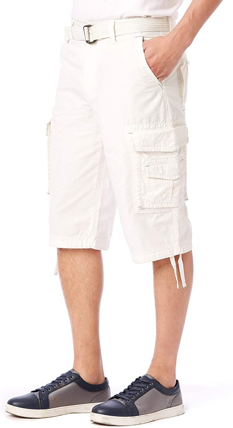 Men Cotton loose fit Pants Men's Casual Knee Shorts Pocket twill Zip Fly Cargo Pants Cargo Shorts