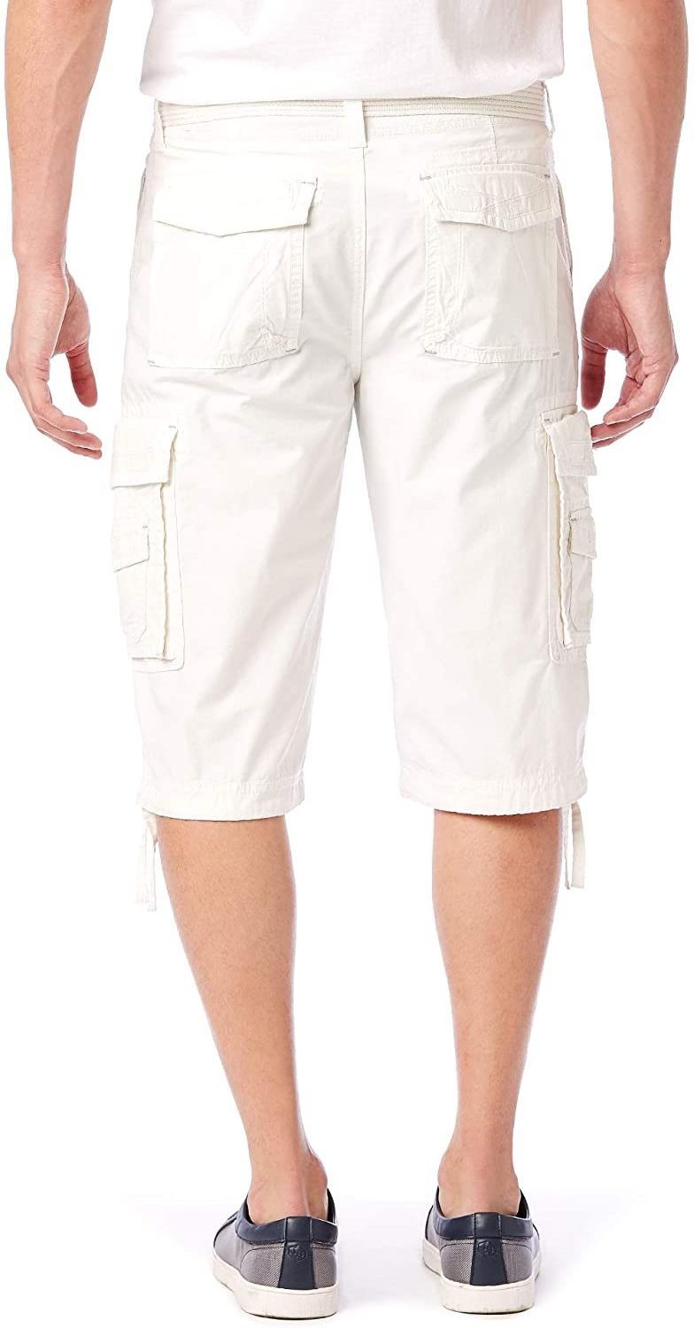 Men Cotton loose fit Pants Men's Casual Knee Shorts Pocket twill Zip Fly Cargo Pants Cargo Shorts